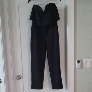 Express Chic Black Strapless Jumpsuit